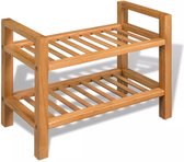 Schoenenrek met 2 schappen 49,5x27x40 cm massief eikenhout