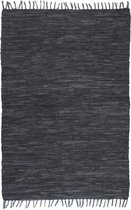 Vloerkleed Chindi handgeweven 80x160 cm leer grijs