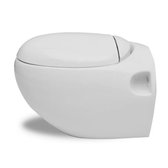 Toilet hangend - Ei disign - Inclusief ingebouwde stortbak - Wit - 41 x 59 x 39 cm (B x D x H)