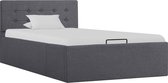 Bedframe met hydraulische opslag stof donkergrijs 100x200 cm