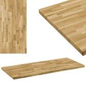 Tafelblad rechthoekig 44 mm 140x60 cm massief eikenhout