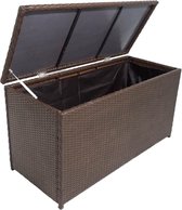 Tuinbox 120x50x60 cm poly rattan bruin