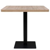 vidaXL - Bistrotafel vierkant - 80x80x75 cm - MDF - Staal - Eikenkleur