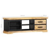 Tv-meubel 120x30x40 cm massief mangohout zwart