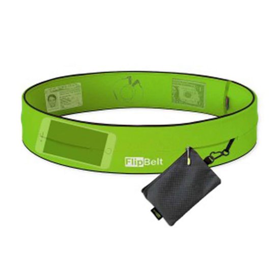 Lichtgroene FlipBelt met smartphonevak en een apart zwart zakje.