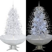Kerstboom sneeuwend met paraplubasis 170 cm wit