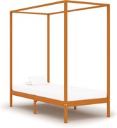 Hemelbedframe massief grenenhout honingbruin 100x200 cm
