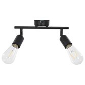 Spotlight 2-voudig 2 W E27 zwart