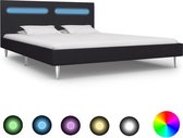 Bedframe met LED stof zwart 160x200 cm