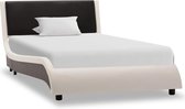 Bedframe kunstleer wit en zwart 90x200 cm
