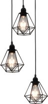 Plafondlamp met diamantvorm 3xE27 zwart