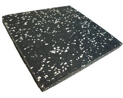 Sportvloertegel 100x100cm 20 mm Lichtgrijs EPDM - Zwart SBR