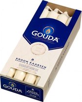 GOUDA Dinerkaars Gouda Kroonkaarsen 240/24 doos 8 ivoor  (4 verpakkingen)