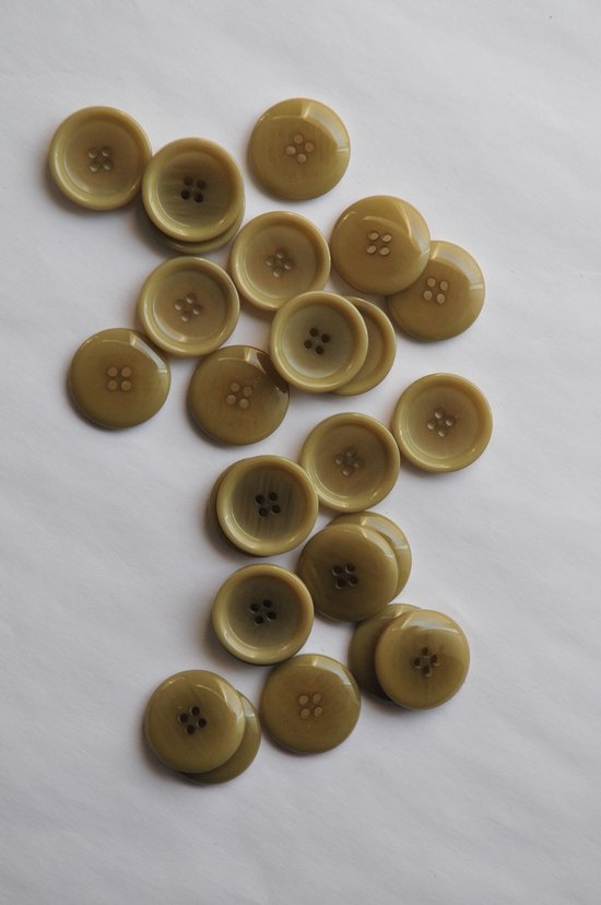 20 edele houten knopen rond bruin - 25mm - 4 gaten om op te naaien, doe-het-zelf scrapbooking voor jassen, jasknopen, mutsen, donkerbruin om te naaien, knopen viergats knopen