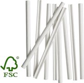 Roerstaafjes papier FSC® Wit 110mm Ø6mm in dispenser 1.000st (2 x 500).
