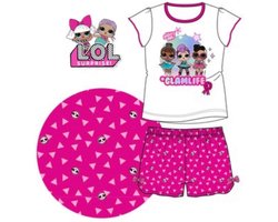 LOL Surprise pyjama - wit - fushia - maat 110 / 5 jaar