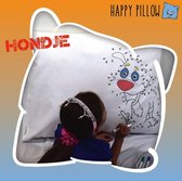 Happy Pillow - Hondje kleurplaat op kussensloop inclusief textielstiften