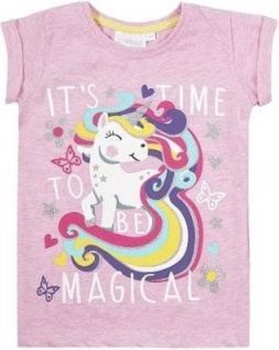 Meisjes Shirt 'Unicorn' - Roze - Maat 98 | bol.com