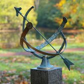 Tuinbeeld - bronzen beeld - Zonnewijzer - 35 cm hoog