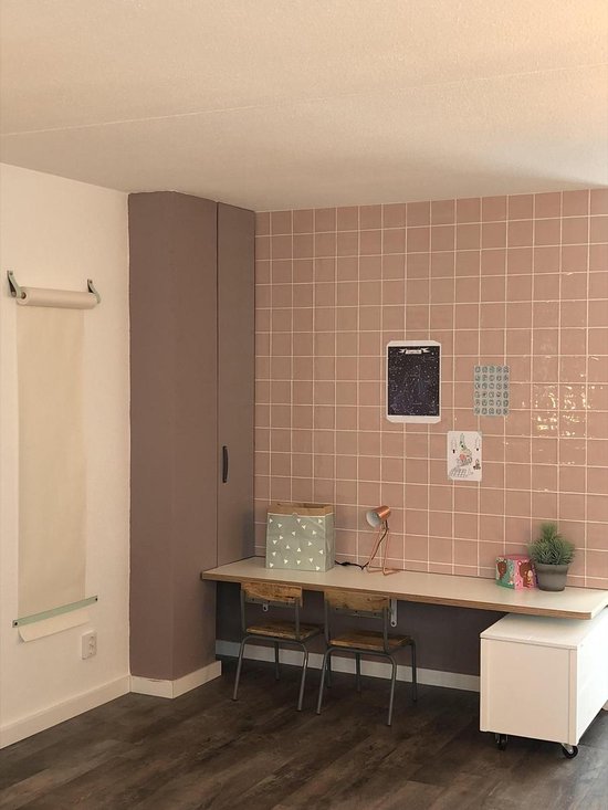 Rouleau de dessin - aux boucles d'apprentissage | COGNAC (Rouleau de papier: blanc, Support de rouleau: bois rond)