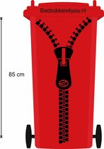 Sticker rits voor kliko of container 85 cm, zwart