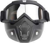Black goggle mask - zilver reflectie lens | helm masker