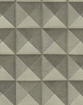 Grafisch behang Profhome BA220064-DI vliesbehang hardvinyl warmdruk in reliëf gestempeld met grafisch patroon en metalen accenten grijs 5,33 m2