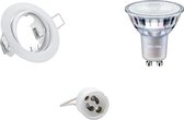 LED Spot Set - GU10 Fitting - Inbouw Rond - Mat Wit - Kantelbaar Ø83mm - Philips - MASTER 927 36D VLE - 3.7W - Warm Wit 2200K-2700K - DimTone Dimbaar - BSE