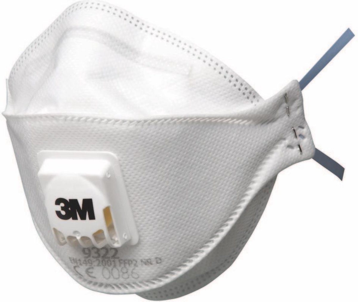 3M™ Fijnstofmasker plat vouwbaar met afsluiter, 9322C2, 2 Maskers