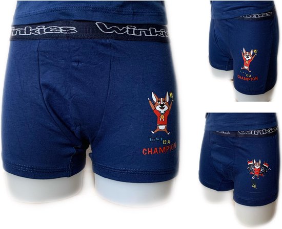 Embrator 2-stuks Jongens Boxershorts met opdruk donkerblauw maat 140/146