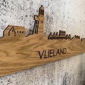 Skyline Vlieland Eikenhout - 120 cm - Woondecoratie design - Wanddecoratie - WoodWideCities