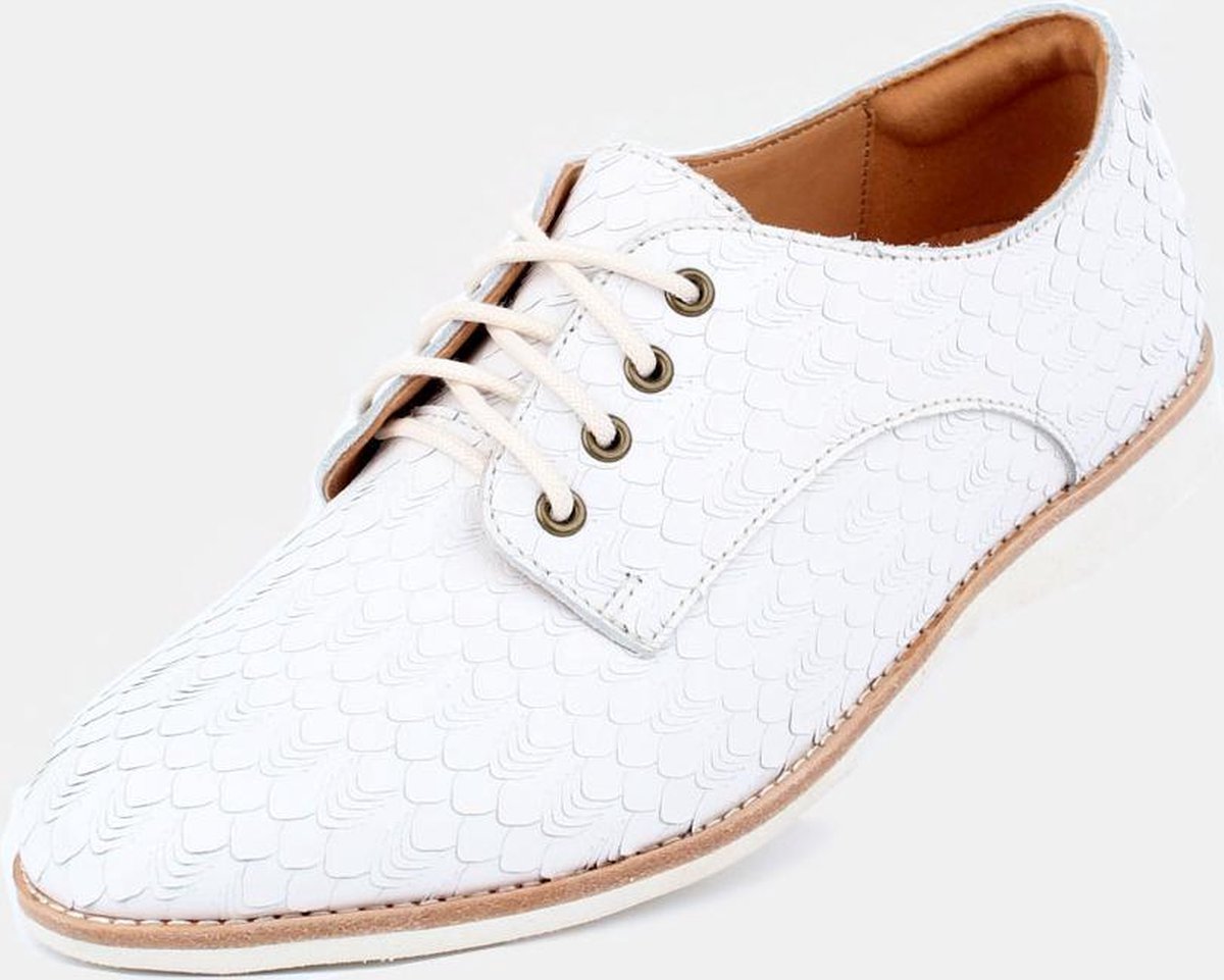 Rollie | Dames | Veterschoen | Derby Geo | Wit - Maat 38 | bol.com