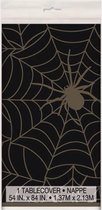 Black & Gold Spider Web Plastic Tafelkleed 137 cm x 213 cm