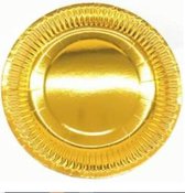 Kartonnen Bordjes goud 23 cm 20 st - Wegwerp borden - Feest/verjaardag/BBQ borden