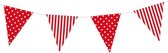 Vlaggenlijn voor feestjes - Rode vlaggenlijn / slinger van 3m60 lang - 6 stuks