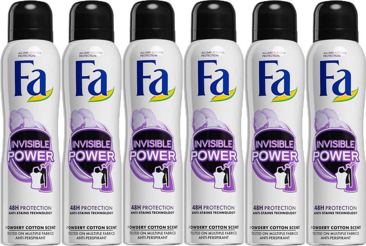 Fa - Deodorant Spray - Invisible power - 6 x 150 ml - Voordeelverpakking - Fa