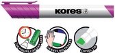 Kores Whiteboard & Flipover Markers (12 stuks) Roze, beitelvormige punt 3-5mm