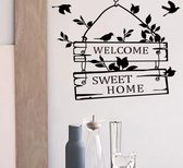 "Welcome, Sweet Home" bordje Muursticker | 39x31cm |