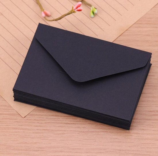 serveerster tekst Monica WiseGoods Envelop - Zwarte Enveloppen - Uitnodiging - Cadeau - 20 stuks -  10.5 x 6.8... | bol.com