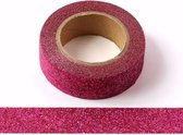 Donkerroze glitter washi tape | 15mm x 5m