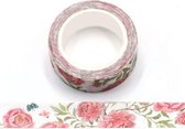 Frosted washi tape met bloemen en vlinders | 15mm x 10m