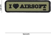 101 Inc Embleem 3D Pvc I Love Airsoft Groen  16071