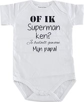 Baby Rompertje tekst Superman papa! korte mouw wit maat 62-68 cadeau eerste vaderdag jongen meisje