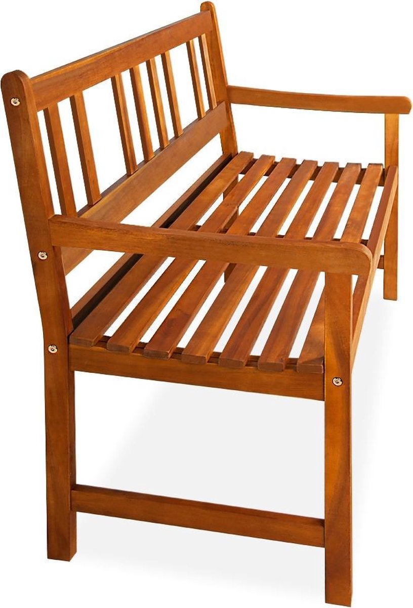 Casaria Tuinbank incl. Tafel Weerbestendig Eucalyptushout FSC® Opvouwbaar 153x57x90cm 320kg Belastbaar Tuin Balkonbank Houten Bankzitting Driezitter