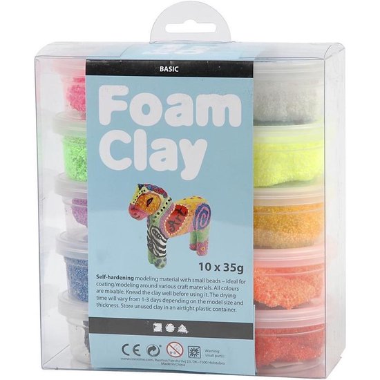 Latijns dialect Collectief 10x Knutsel Foam Clay klei 35 gram - Knutselset boetseerklei gekleurd |  bol.com