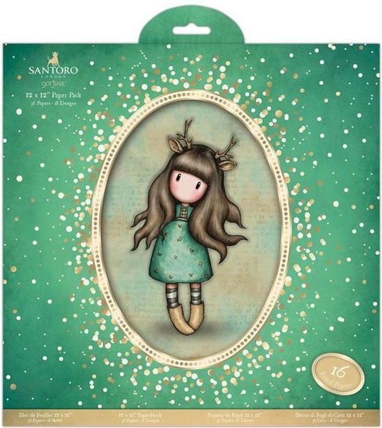 Gorjuss 12 x 12 Paper Pack (32pk) Santoro Doe Eyed (GOR 160903