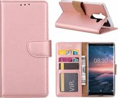 Geschikt voor Nokia 8 Sirocco hoesje book case style / portemonnee case Rose Goud