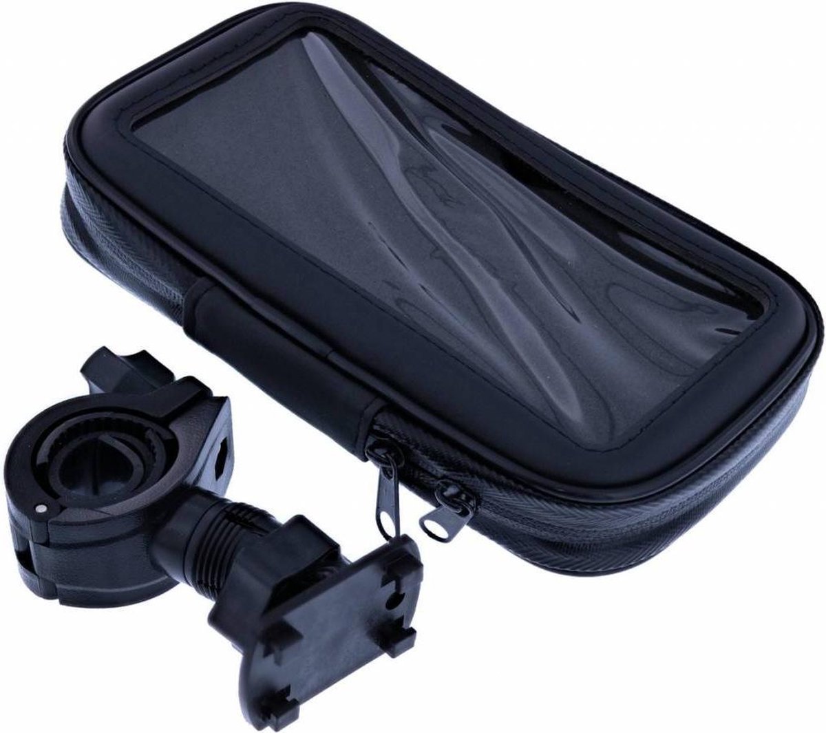 Zwart Fiets Houder Universeel Waterdicht & Shockproof Large Hoesje Motorola Moto E5 Play
