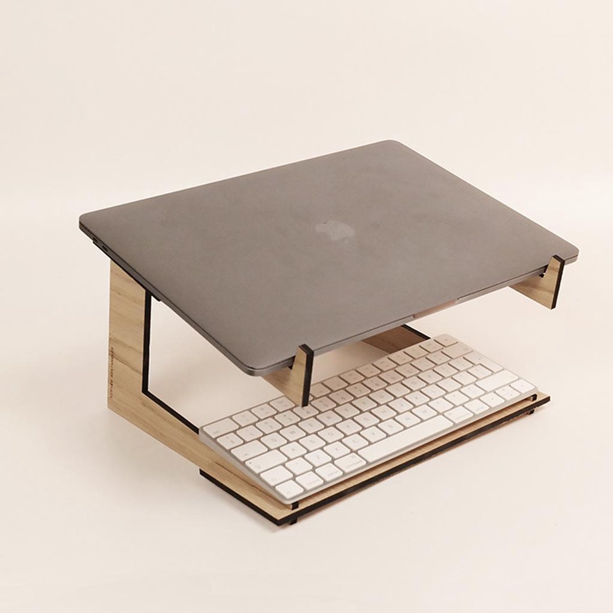 REKTANGLER KURVER - Laptop standaard - Demontable design - Universeel 13,15,17 inch - Eikenhout - Laptop tafel