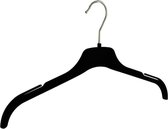 De Kledinghanger Gigant - 30 x Blouse / shirthanger kunststof velours zwart met rokinkepingen, 43 cm